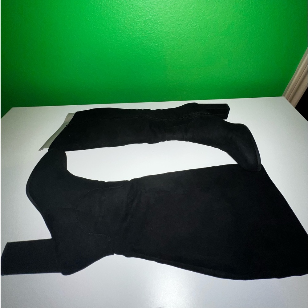 Black Suede Knee- High Boots